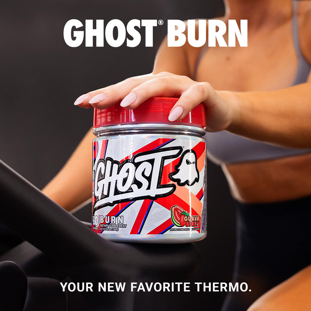 GHOST Burn Guava Berry tub label showcases fully disclosed ingredients for transparency