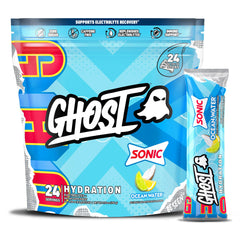 Ghost Hydration Sonic Ocean Water bottle pour shows refreshing electrolyte drink