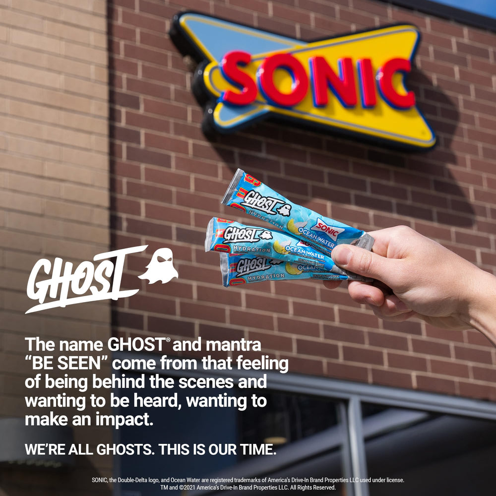 Ghost Hydration Sonic Ocean Water label transparent shows ingredient transparency