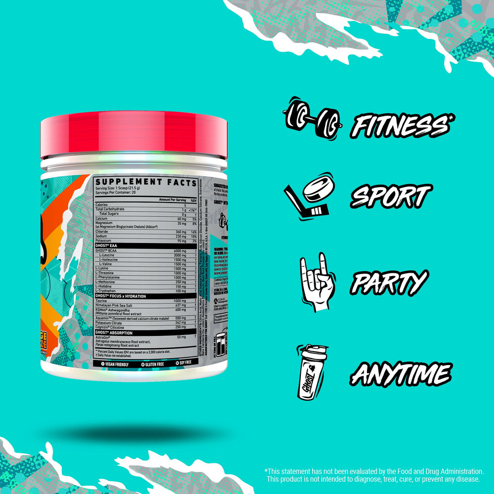 Close-up of Taurine and Aquamin in GHOST Intra for hydration support