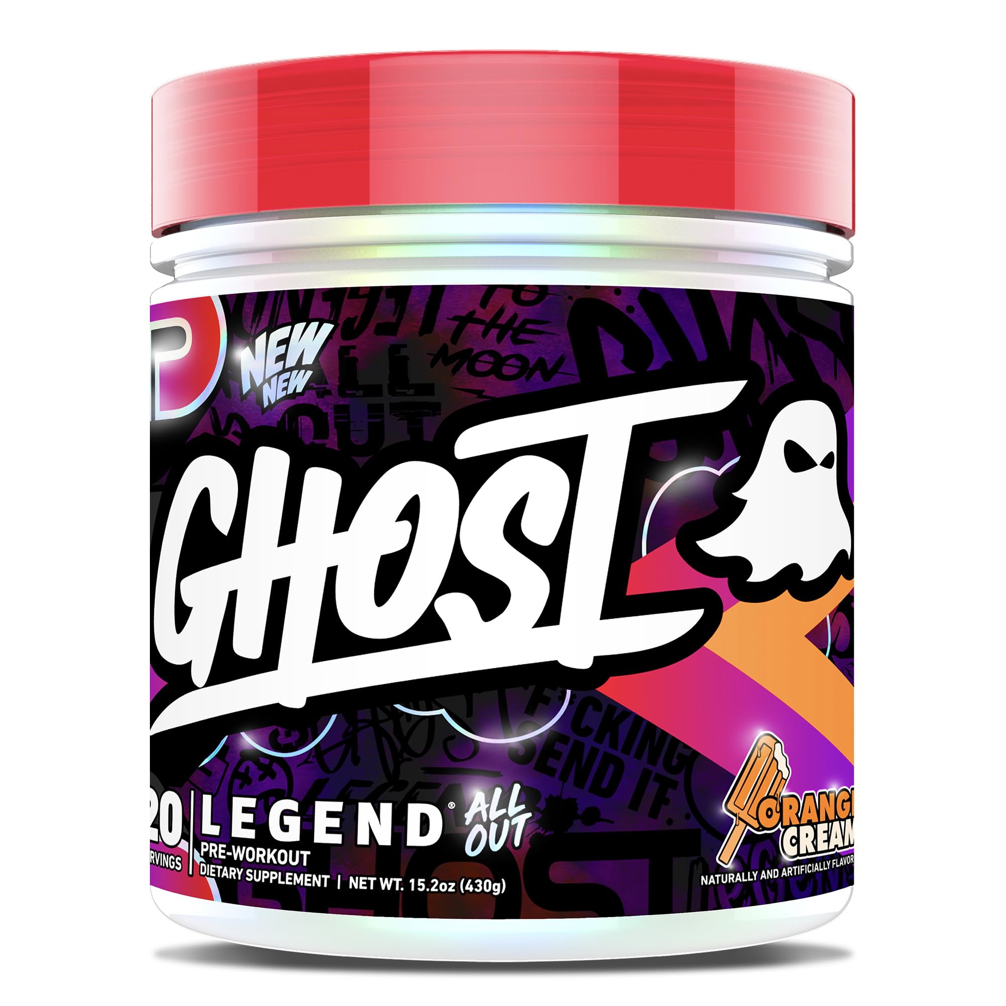 GHOST Legend All Out Orange Cream can ready for your workout with bold energy.