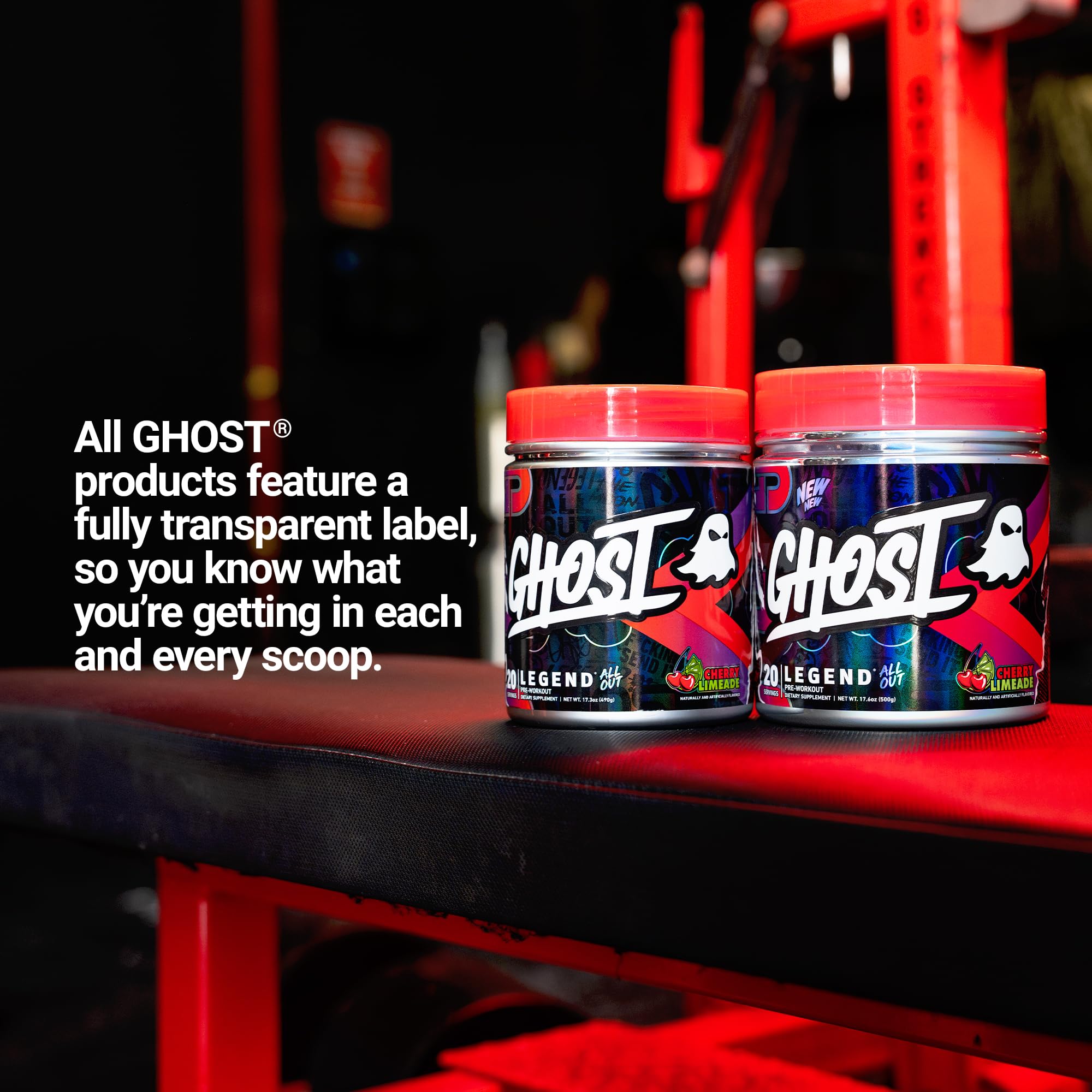 Ghost Legend All Out jar presented for on-the-go fueling and storage.