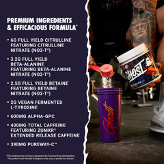 Pre-workout mix being stirred in a glass, highlighting smooth dissolving powder.