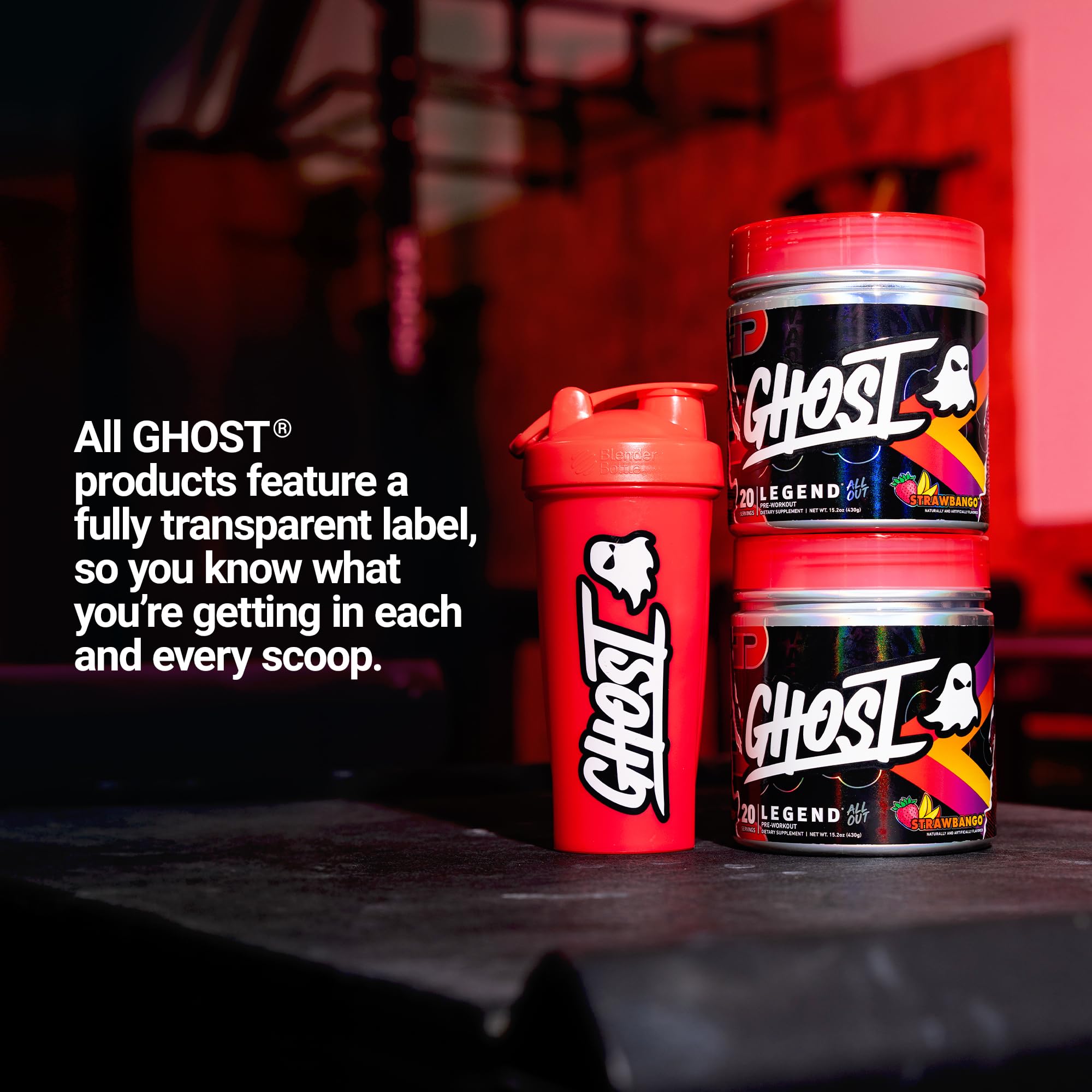 GHOST Legend All Out vegan-friendly sugar-free formula for dietary-conscious athletes.