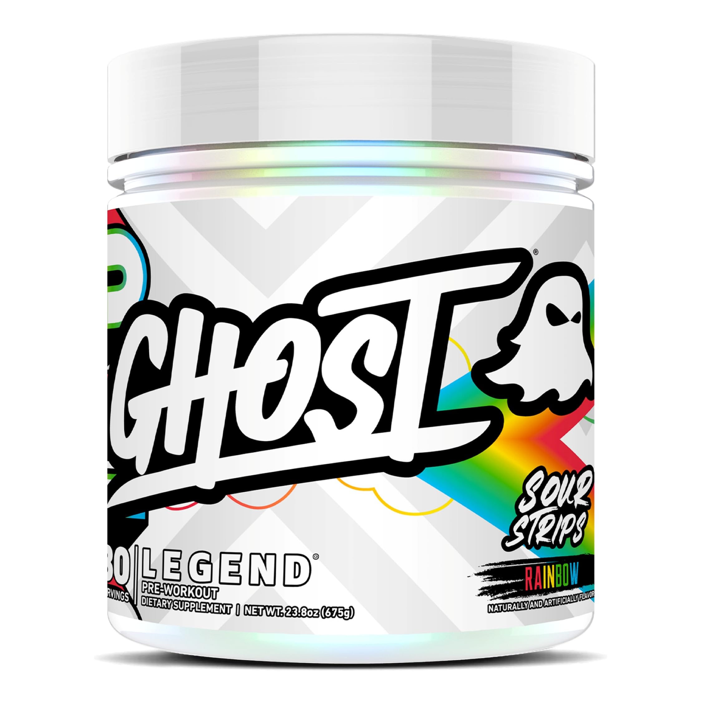 Ghost Legend pre-workout tub front highlighting energy and focus