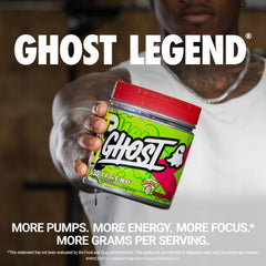 Ghost Legend Warheads Sour Watermelon bottle back with transparent ingredient doses