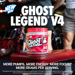 Ghost Legend scoop dispensing powder into a shaker for consistent servings.