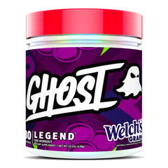 Ghost Legend Welch's Grape tub front view highlighting vegan formula.