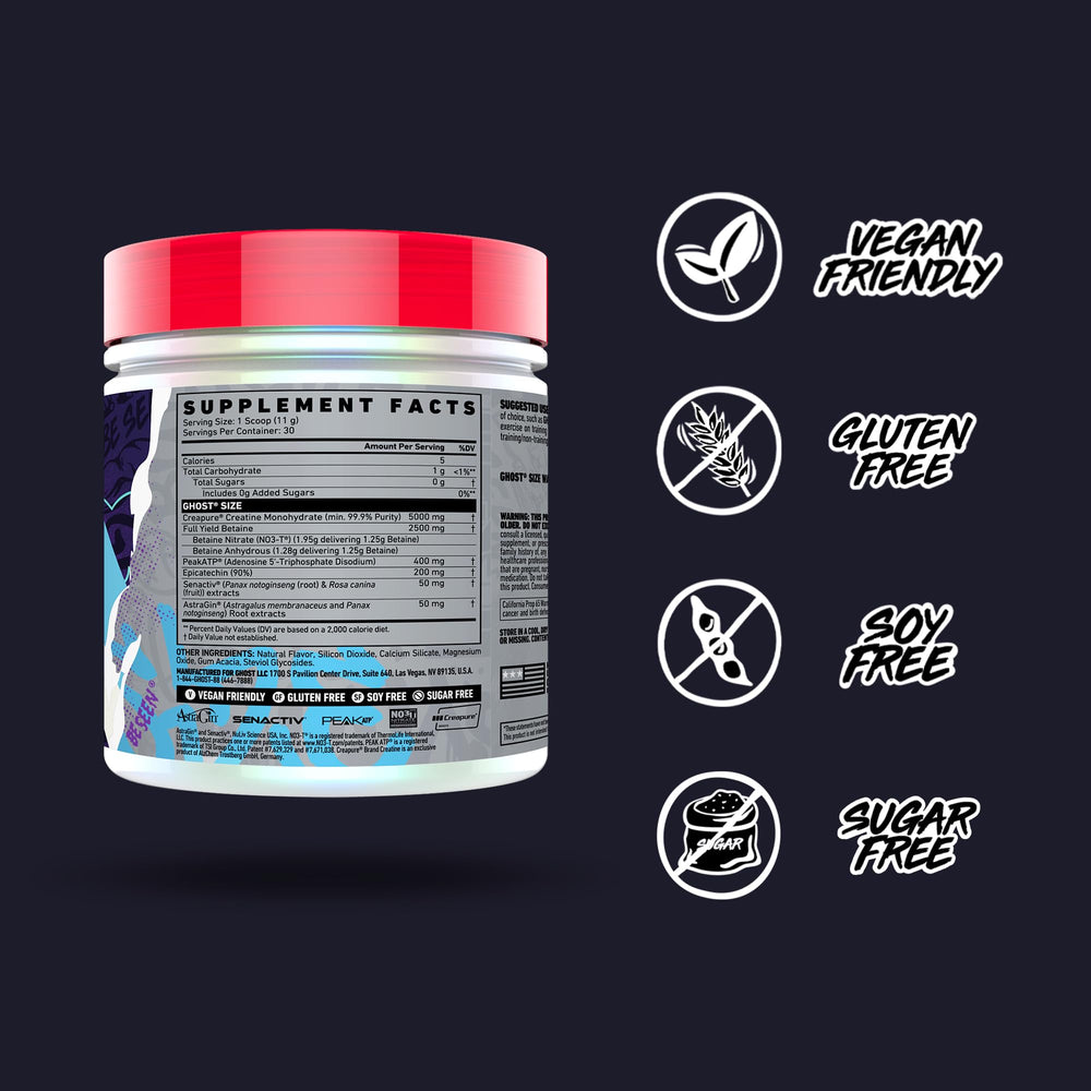 Ghost Size Muscle Builder gym scene illustrates a ready-to-use workout routine.