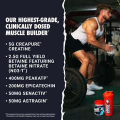 Ghost Size Muscle Builder scoop demonstrates easy mixing for daily use.