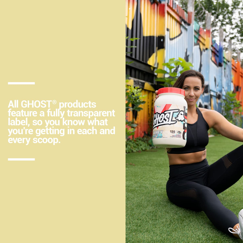 GHOST Whey Fruity Cereal Milk glass mixed, ready for a flavor-packed shake.