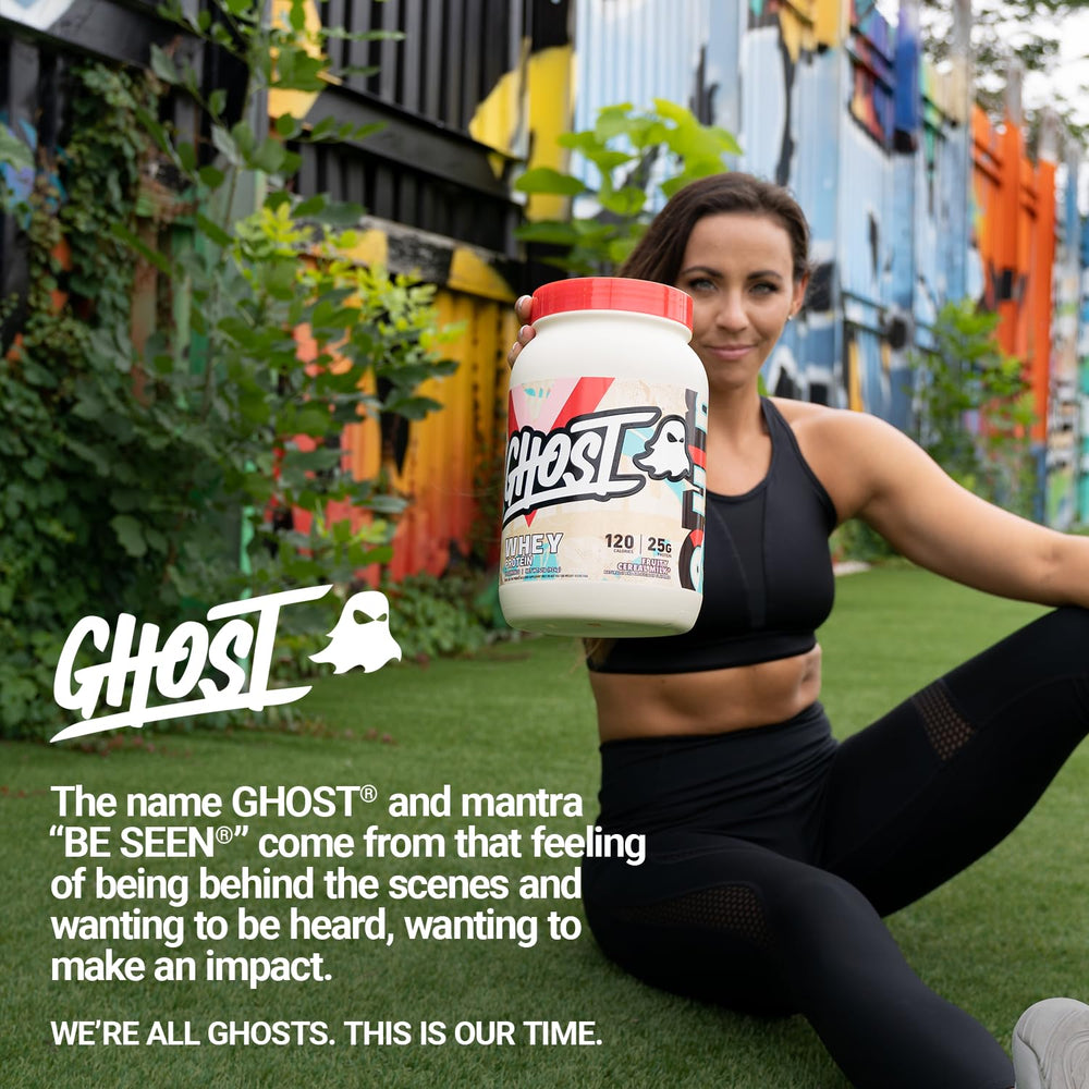 GHOST Whey Fruity Cereal Milk packaging ready for the gym bag.