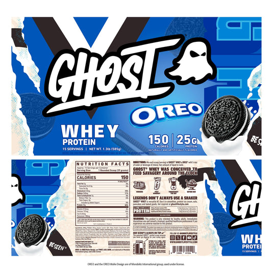 GHOST Whey Oreo fully disclosed label shows protein breakdown and transparency
