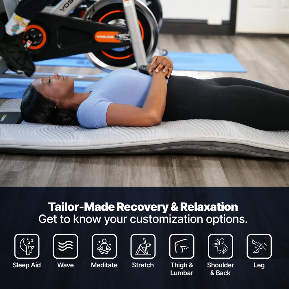GhostBed massage mat app control enables personalized session settings.