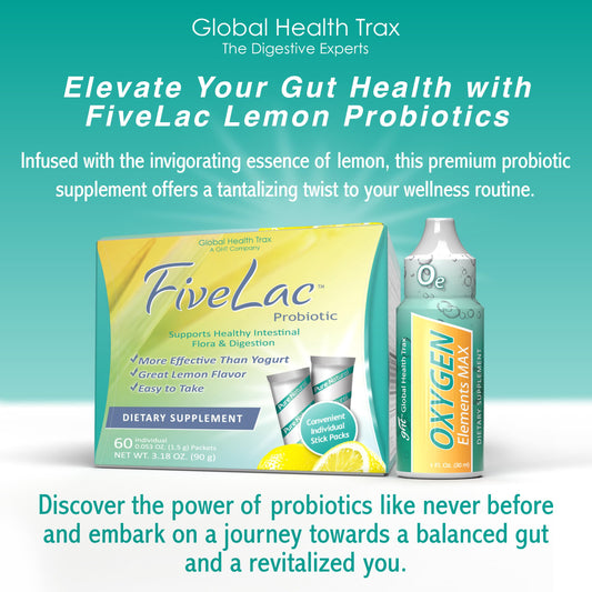 GHT FiveLac lemon probiotic powder drink mix spoon for easy daily dosing