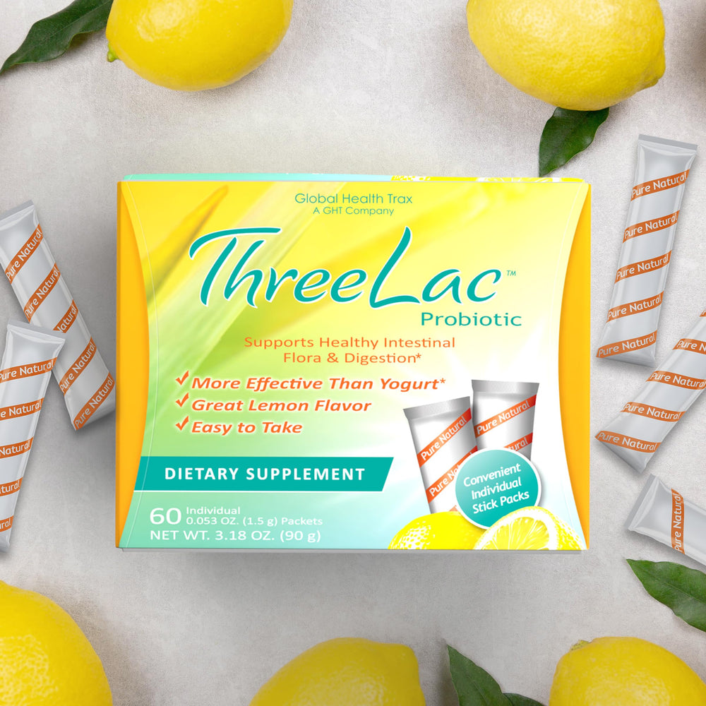 Global Health Trax ThreeLac Lemon probiotic mix appeals to kids with lemon flavor