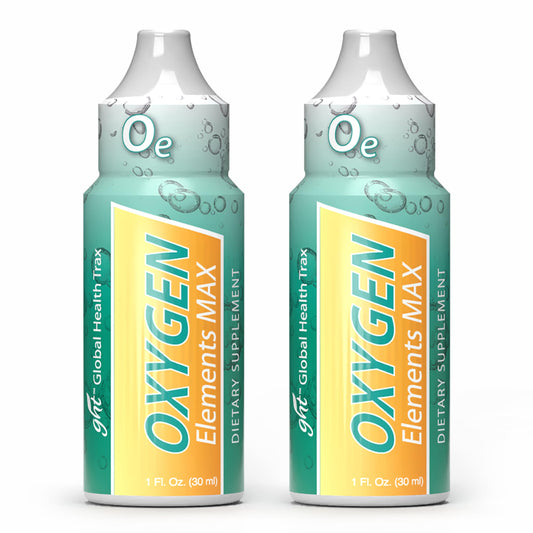 GHT Oxygen Elements Max bottle label close-up for portable energy support.