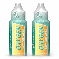 GHT Oxygen Elements Max bottle label close-up for portable energy support.