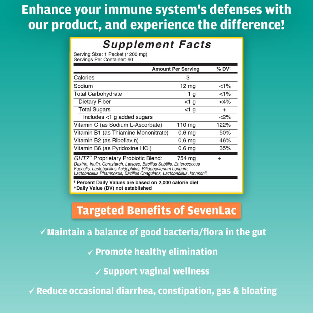 SevenLac Apple probiotic powder dissolving in water for easy blending and refreshing taste.