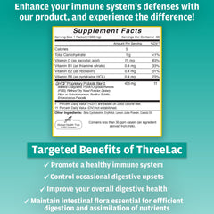 Global Health Trax ThreeLac dissolving powder in water for quick gut-friendly refreshment.