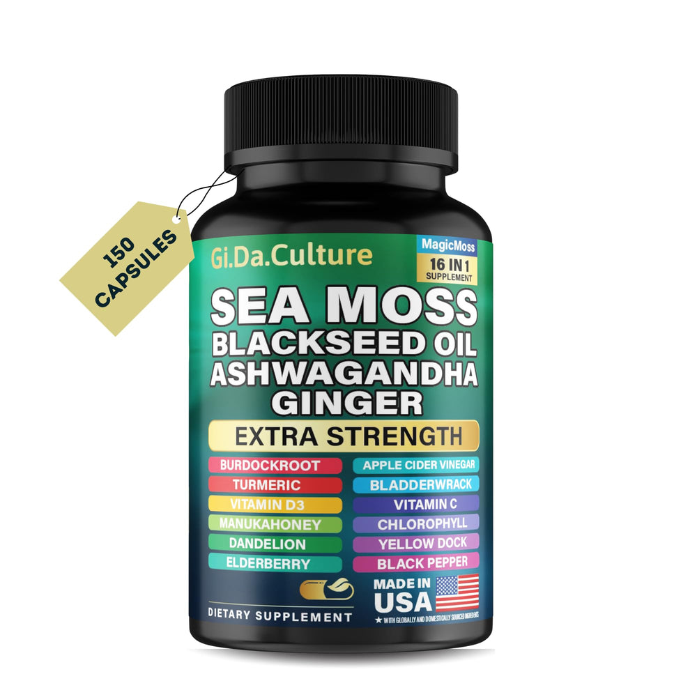 Gi.Da.Culture Sea Moss Capsules bottle for daily vitality support