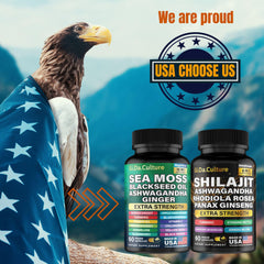 GiDaCulture Shilajit & Sea Moss Combo – 120 Veggie Capsules