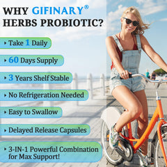 Gifinary Probiotics 15 organic herbs provide herbal prebiotic blend