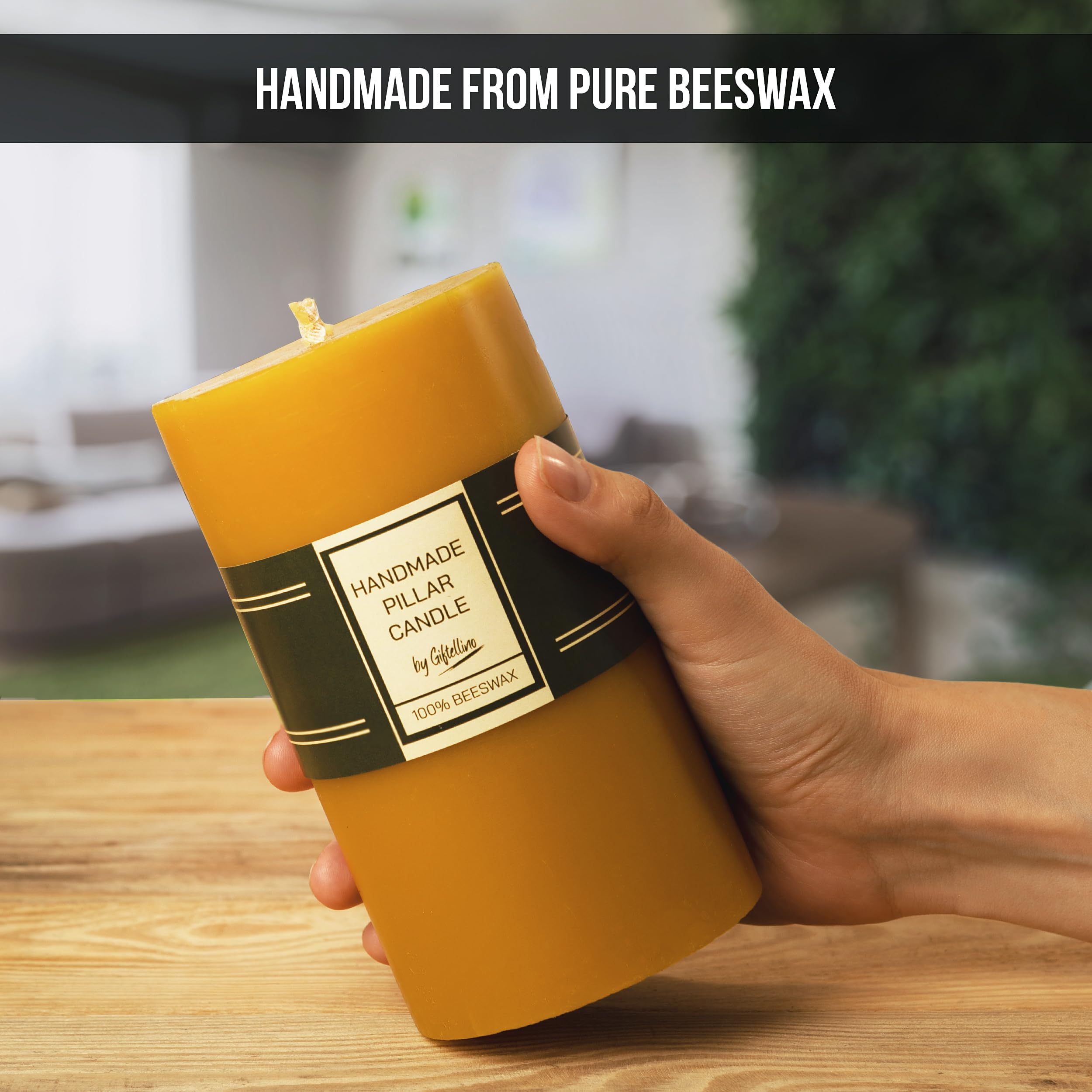 Giftellino 100% cotton wick candle provides steady, scentless burn with minimal dripping.