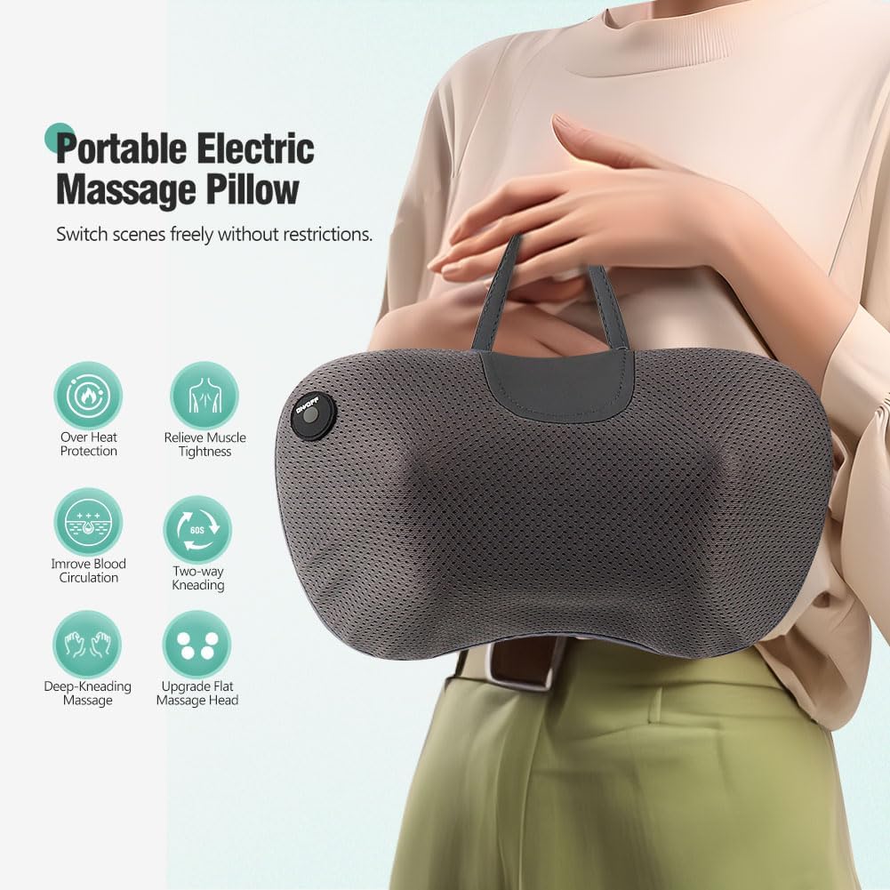 GiftPlus neck massager pillow with heat soothes stiff shoulders