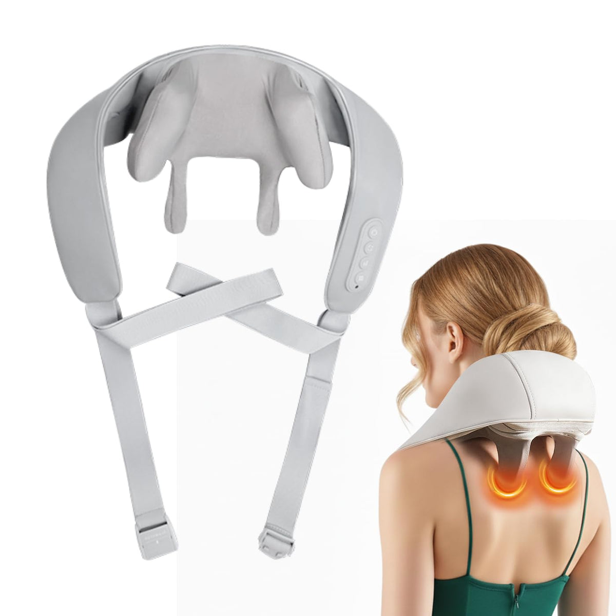 gigididi cordless 6d shiatsu neck massager front view for home use and travel