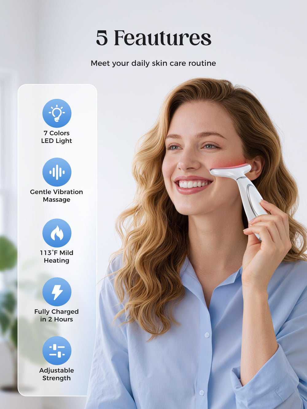 GIHWRRI curved face massage head gliding along skin for soothing sessions.