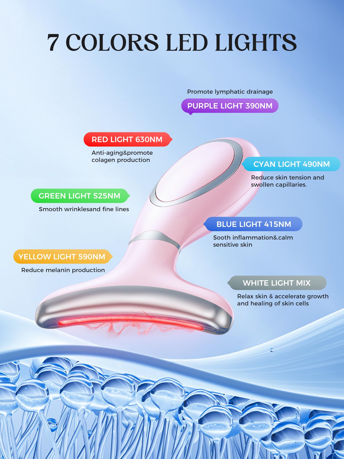 GIHWRRI heat and vibration mode for a soothing facial massage
