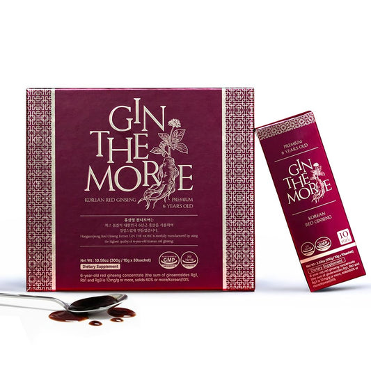 GIN THE MORE red ginseng sticks pack for daily energy on the go.
