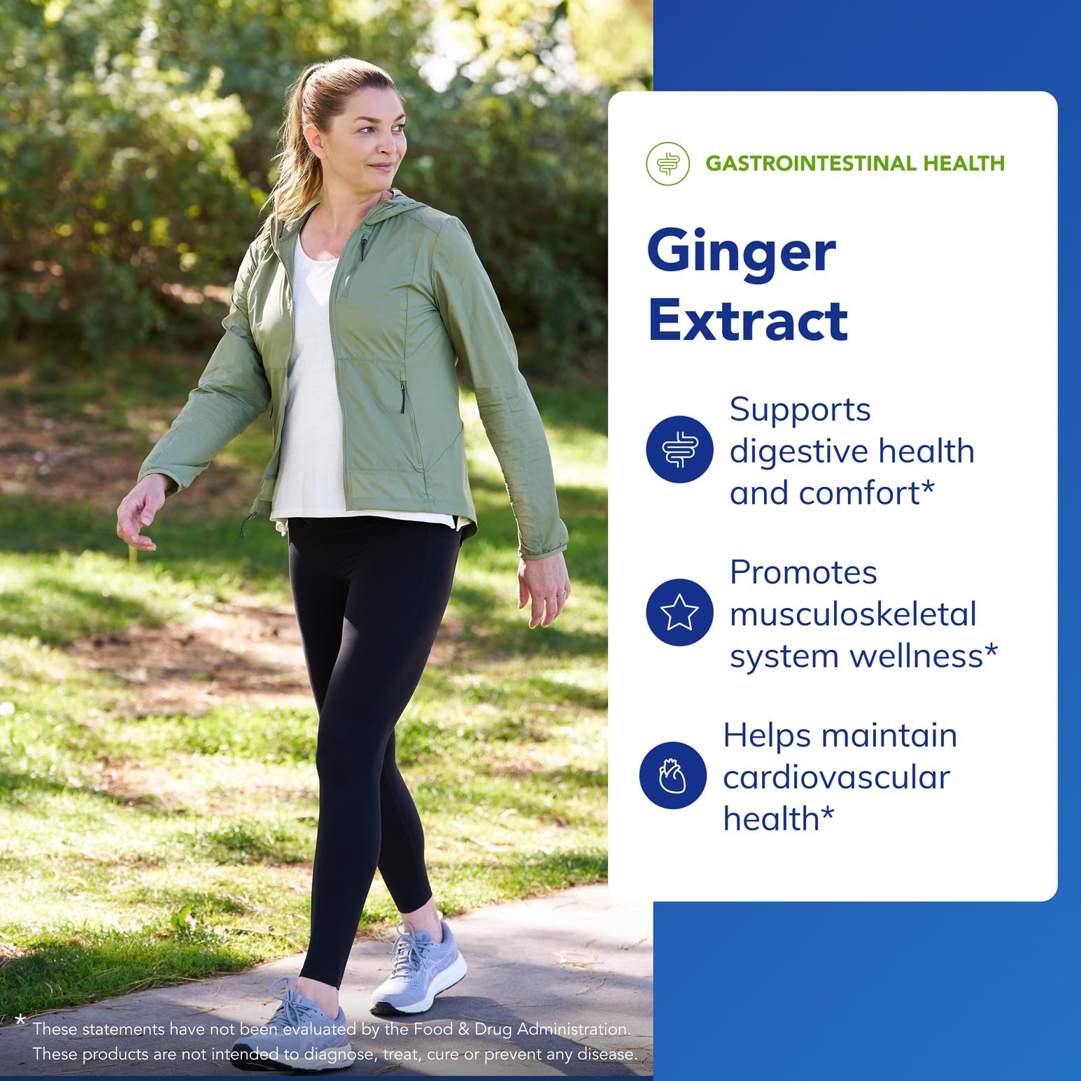 Fresh ginger root slices highlight the natural ingredient.