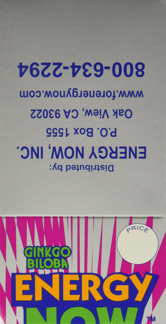 Ginko Biloba Energy Now pills pack front view for convenient daytime energy