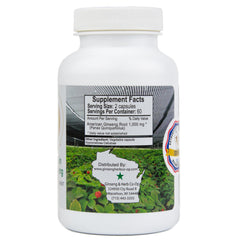 Ginseng & Herb Co-Op bottle front view, 120-count supply