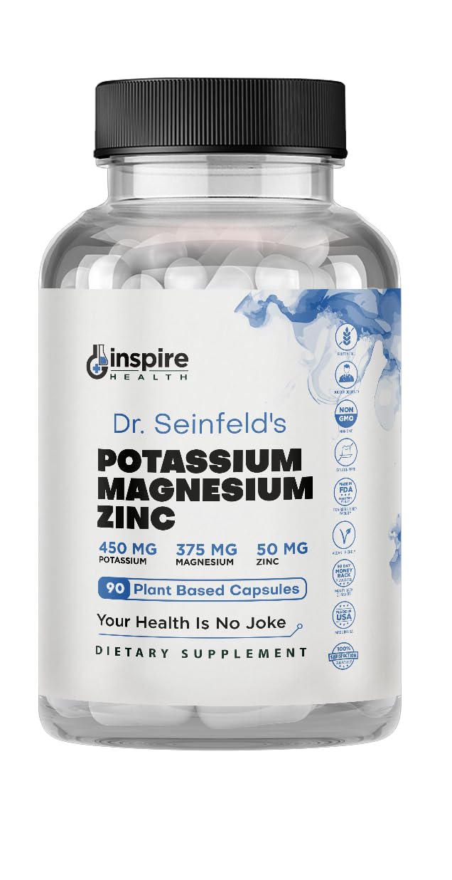 GINSPIRE bottle front with magnesium-potassium-zinc capsules for daily electrolyte balance.