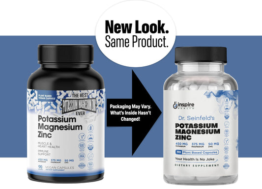 GINSPIRE magnesium-potassium-zinc capsules close-up emphasizing high absorption formula.