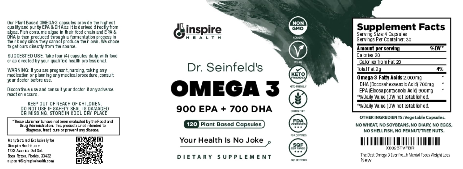 GINSPIRE NUTRITION easy-to-swallow capsules with no aftertaste for daily use.