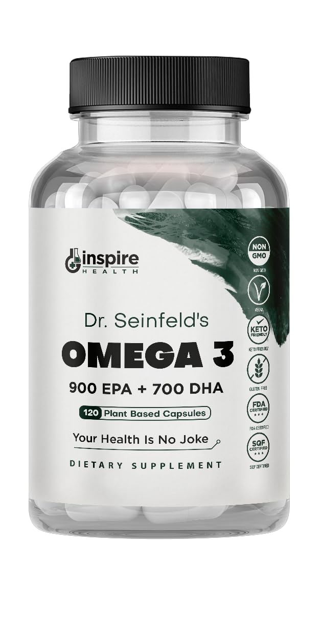 GINSPIRE NUTRITION vegan omega-3 bottle capsules ideal for daily plant-based EPA and DHA.
