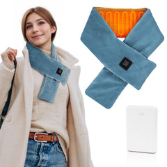 Girasol heated neck wrap blue front view showing portable warmth solution