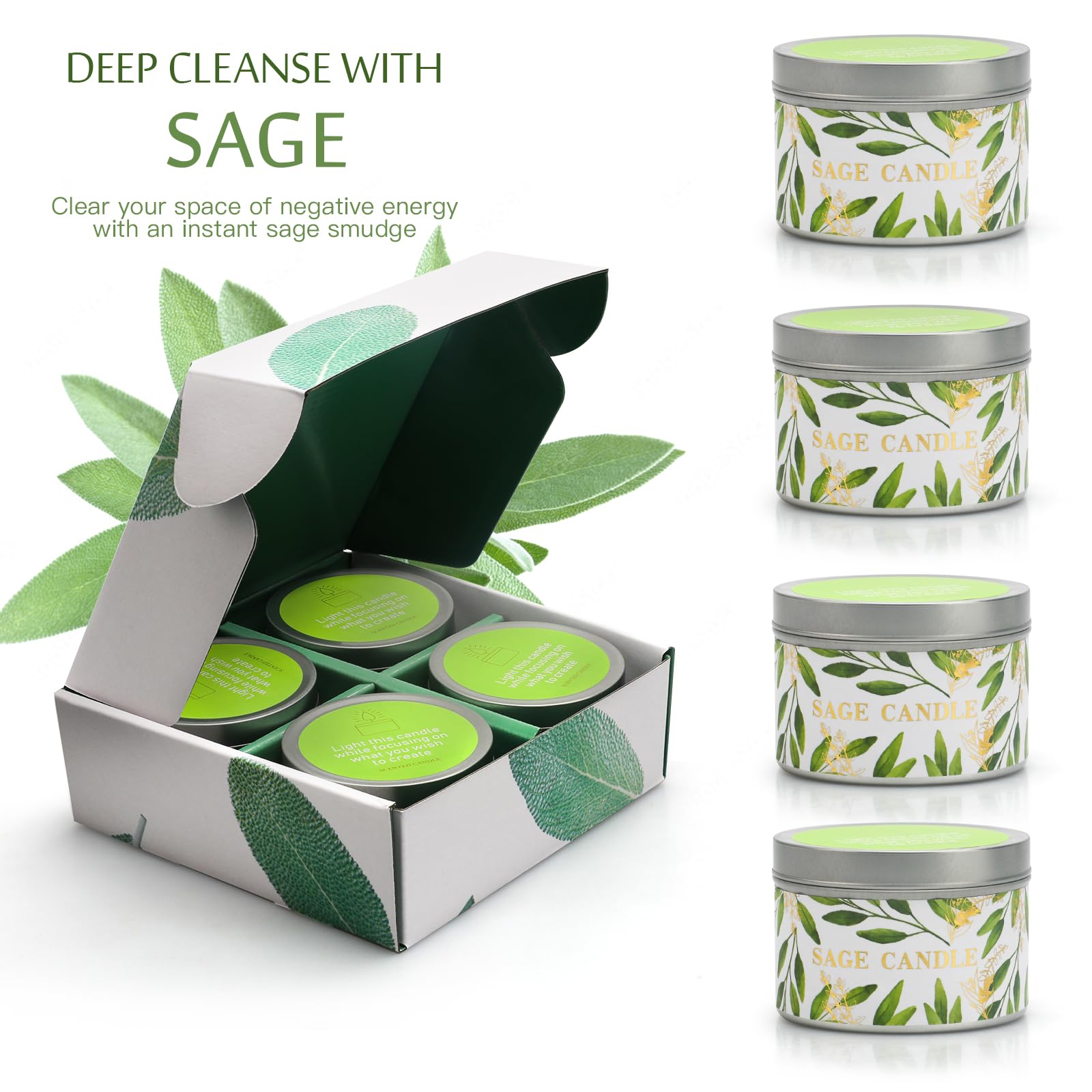 Gisly lead-free wick sage candle ensures a safer burn