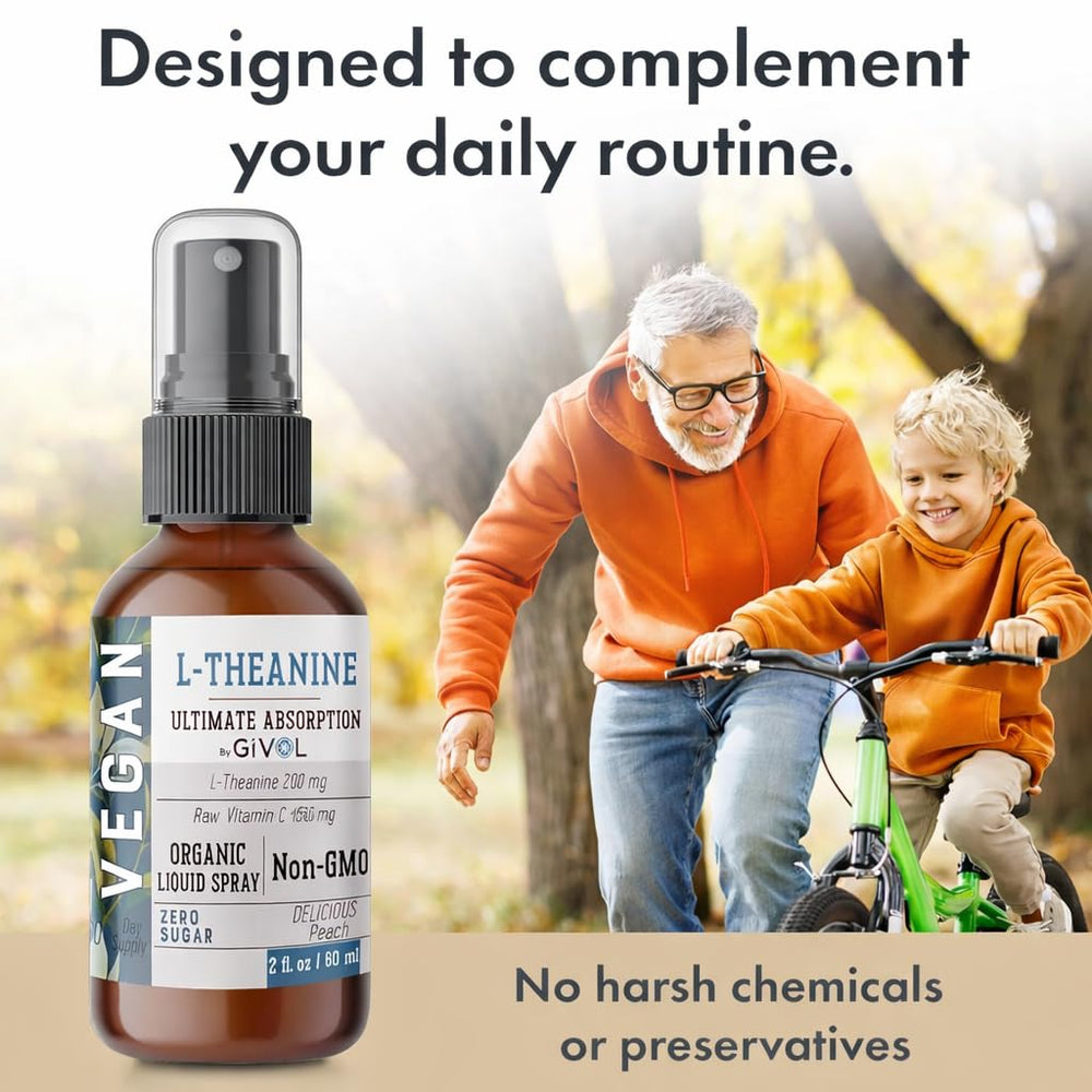 GIVOL L-Theanine and Vitamin C liquid spray in 2oz bottle for easy daily use