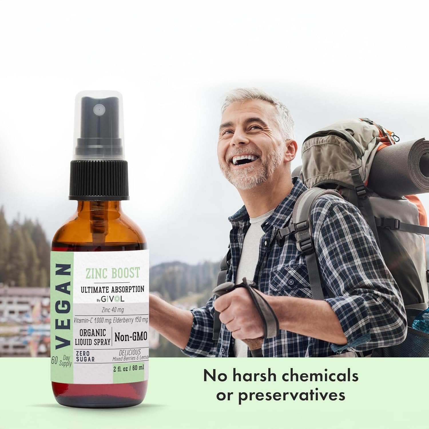 GIVOL Organic Zinc Boost Mist suited for families, kids and adults