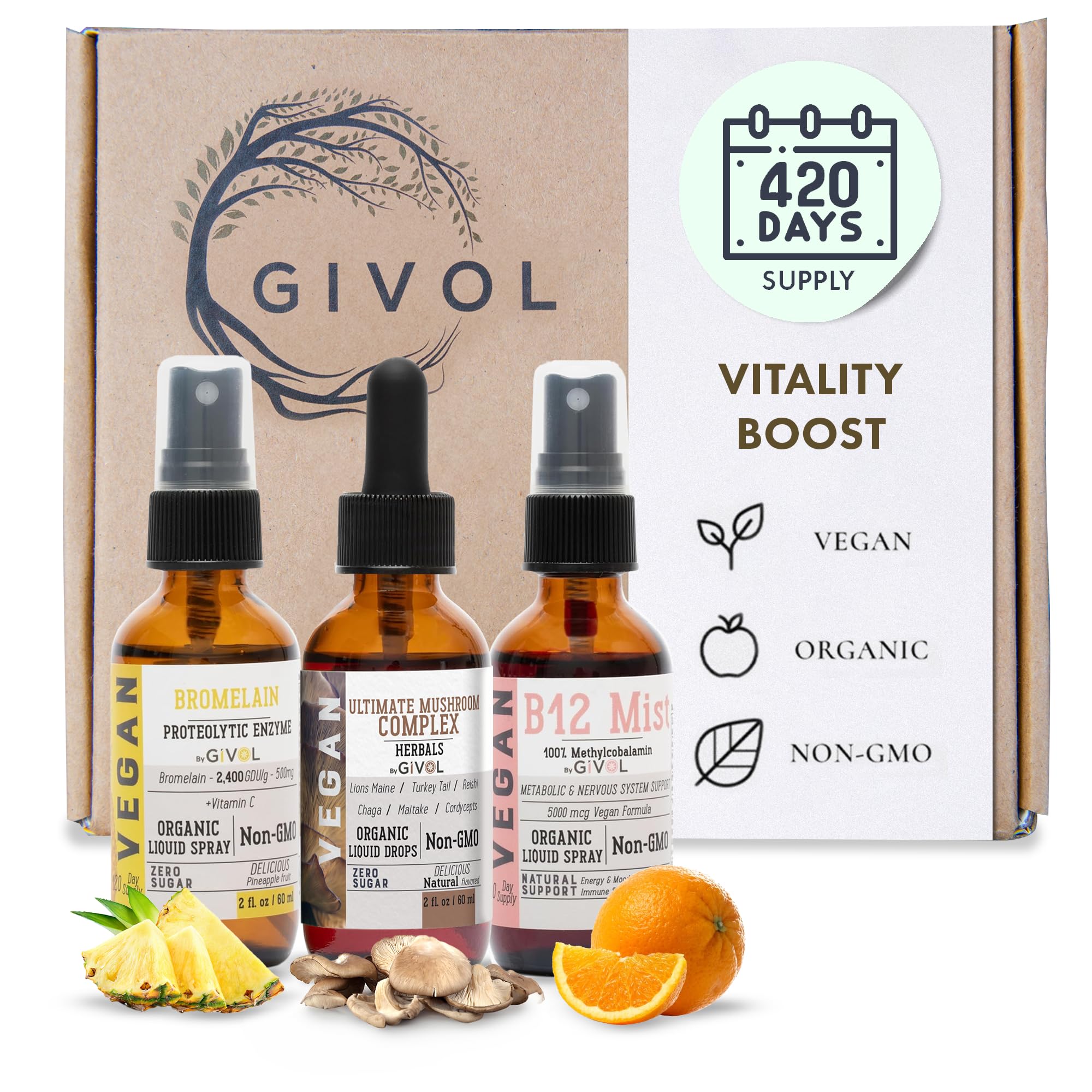 GIVOL Mushroom Complex Drops for daily vitality and balanced energy