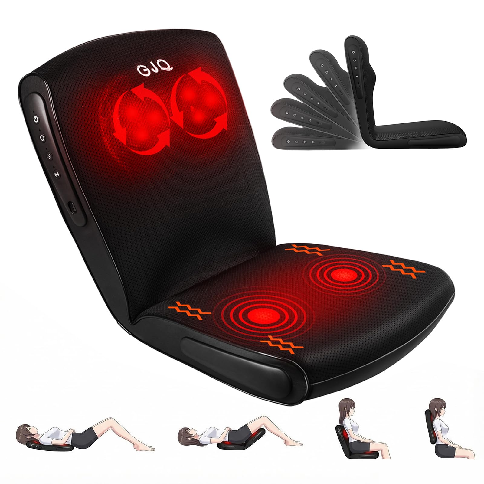 GJQ massager chair pad with heat focuses on back for soothing relief at home