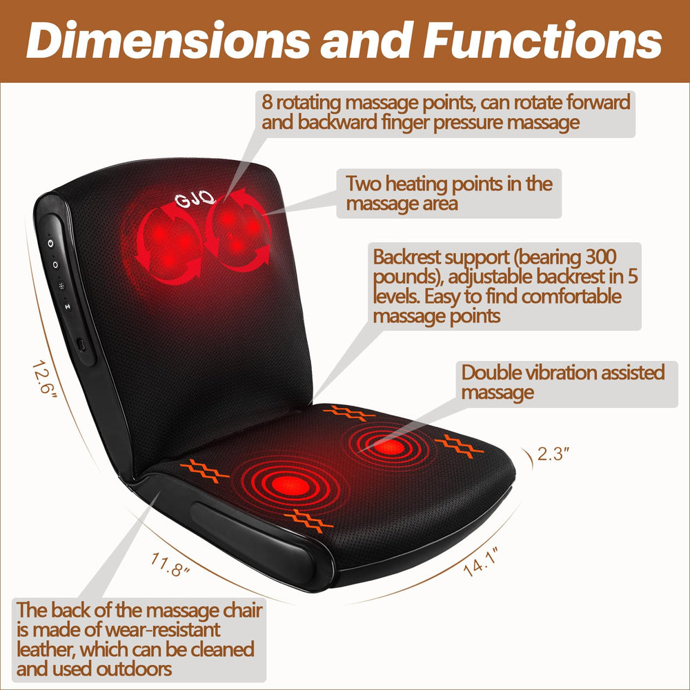 GJQ shiatsu kneading nodes close-up showing deep tissue massage capability