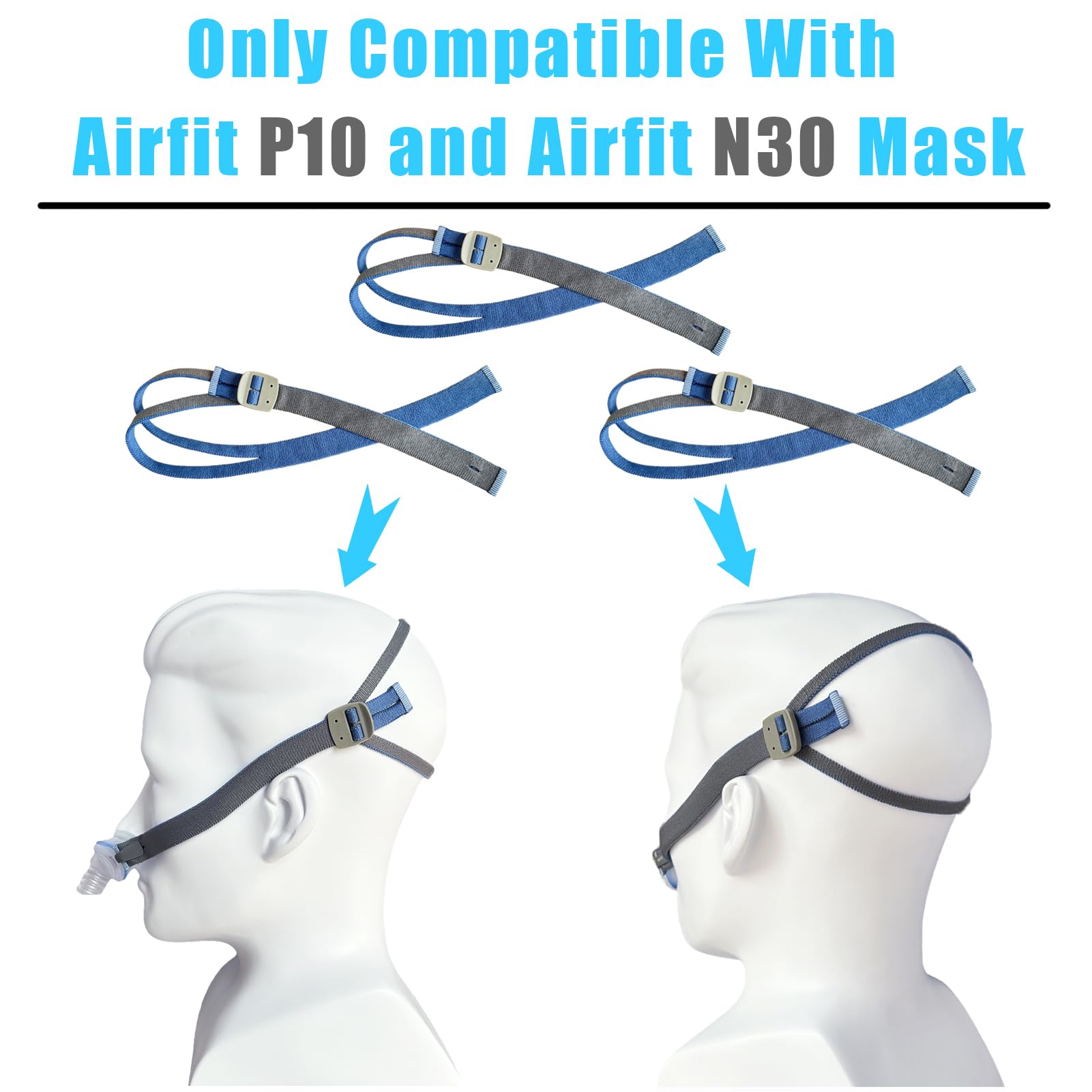 GJX adjustable-length headgear from 15 to 28 inches for a personalized fit.