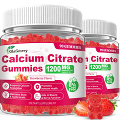 GlaGmrry 180-count calcium citrate gummies bottle for convenient daily bone support