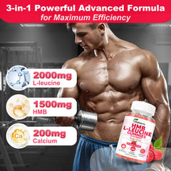 GlaGmrry HMB + Leucine gummies raspberry flavor ideal for tasty recovery on the go.